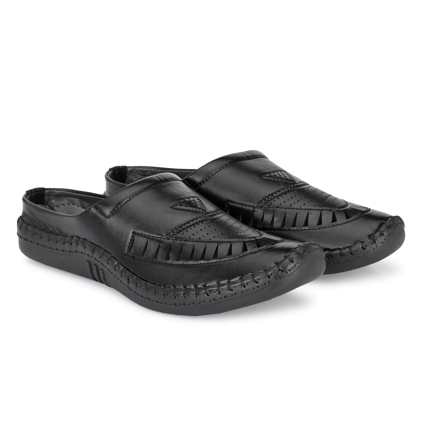 Mens Casual Synthetic Leather Black Sandal