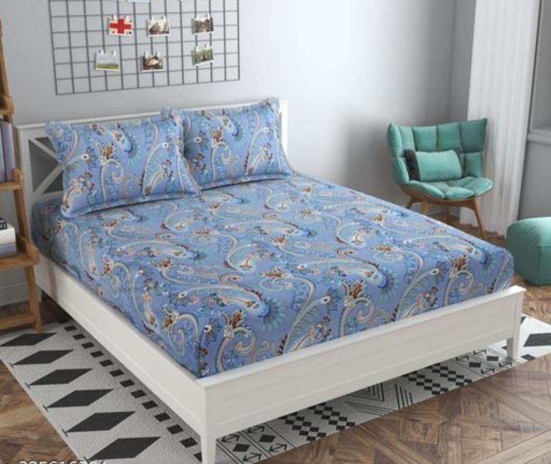 Round Elastic Fitted Double Bed Bedsheet