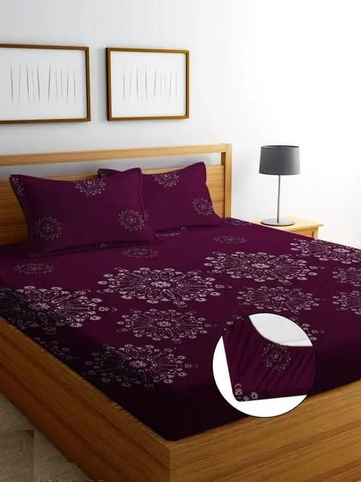 Round Elastic Fitted Double Bed Bedsheet