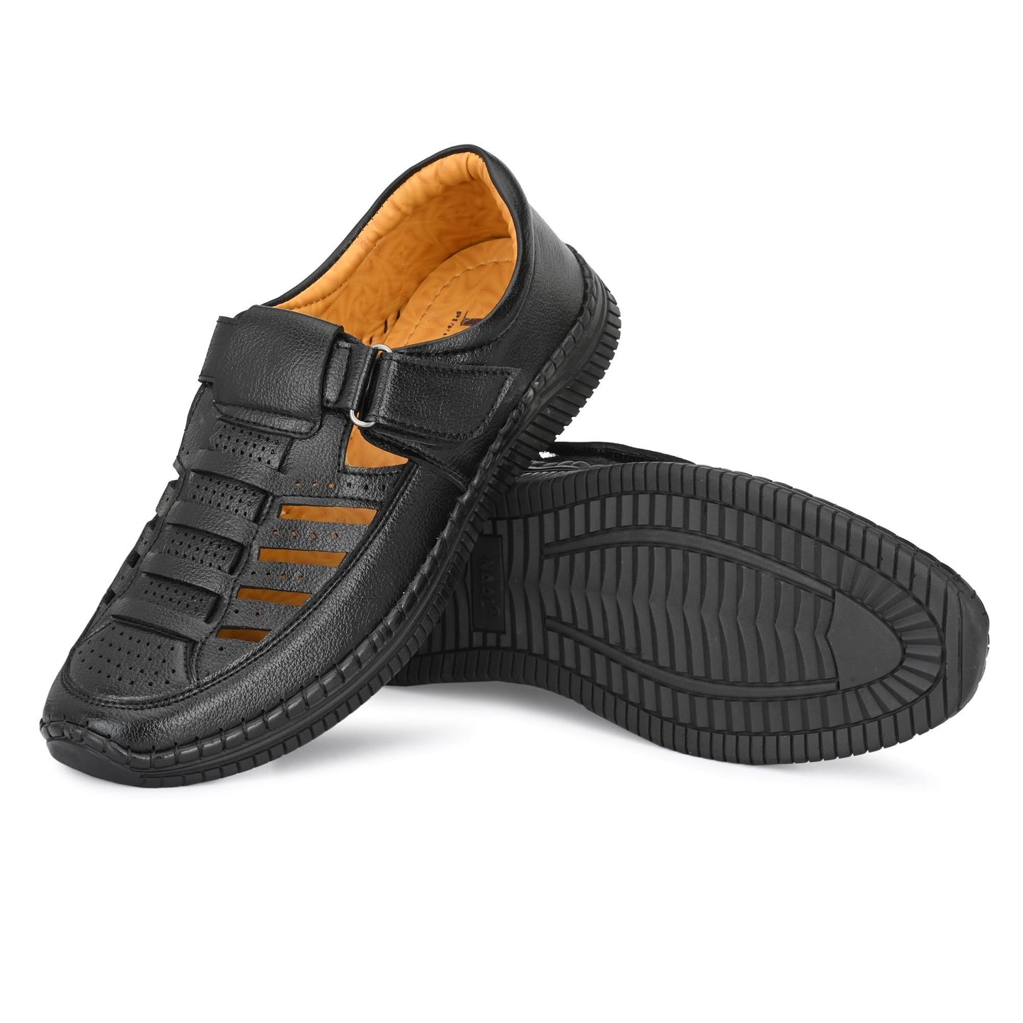 Men's Syntehtic Leather Black Sandals