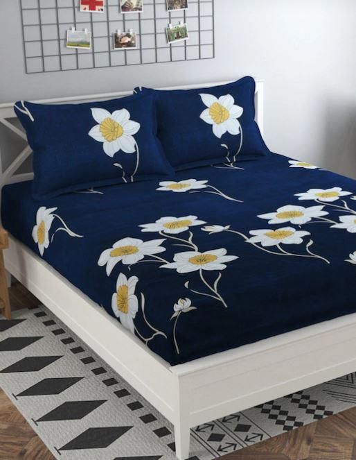 Round Elastic Fitted Double Bed Bedsheet