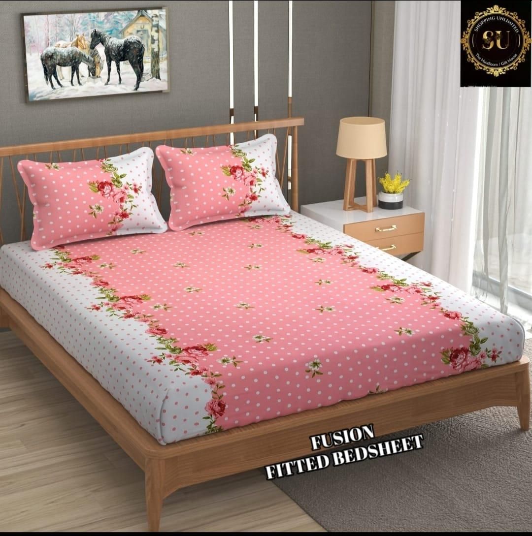 Round Elastic Fitted Double Bed Bedsheet