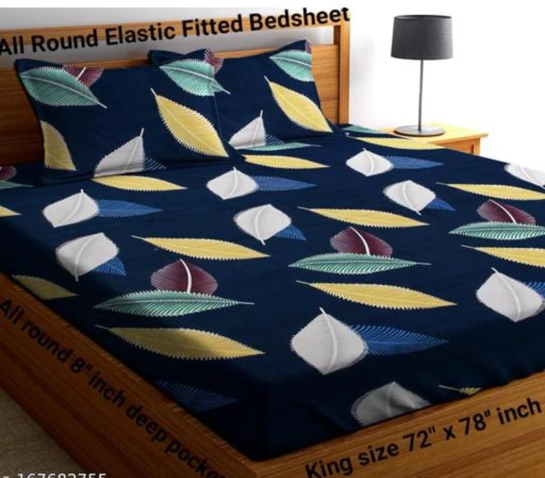 Round Elastic Fitted Double Bed Bedsheet