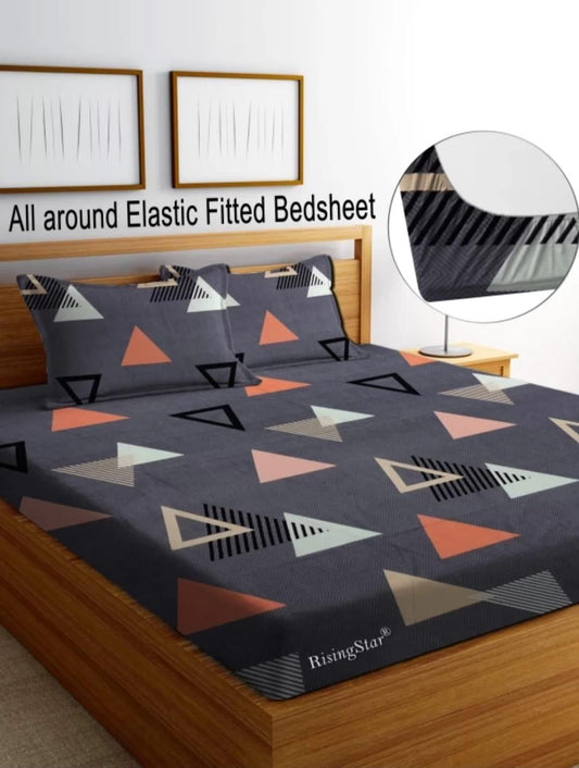 Round Elastic Fitted Double Bed Bedsheet